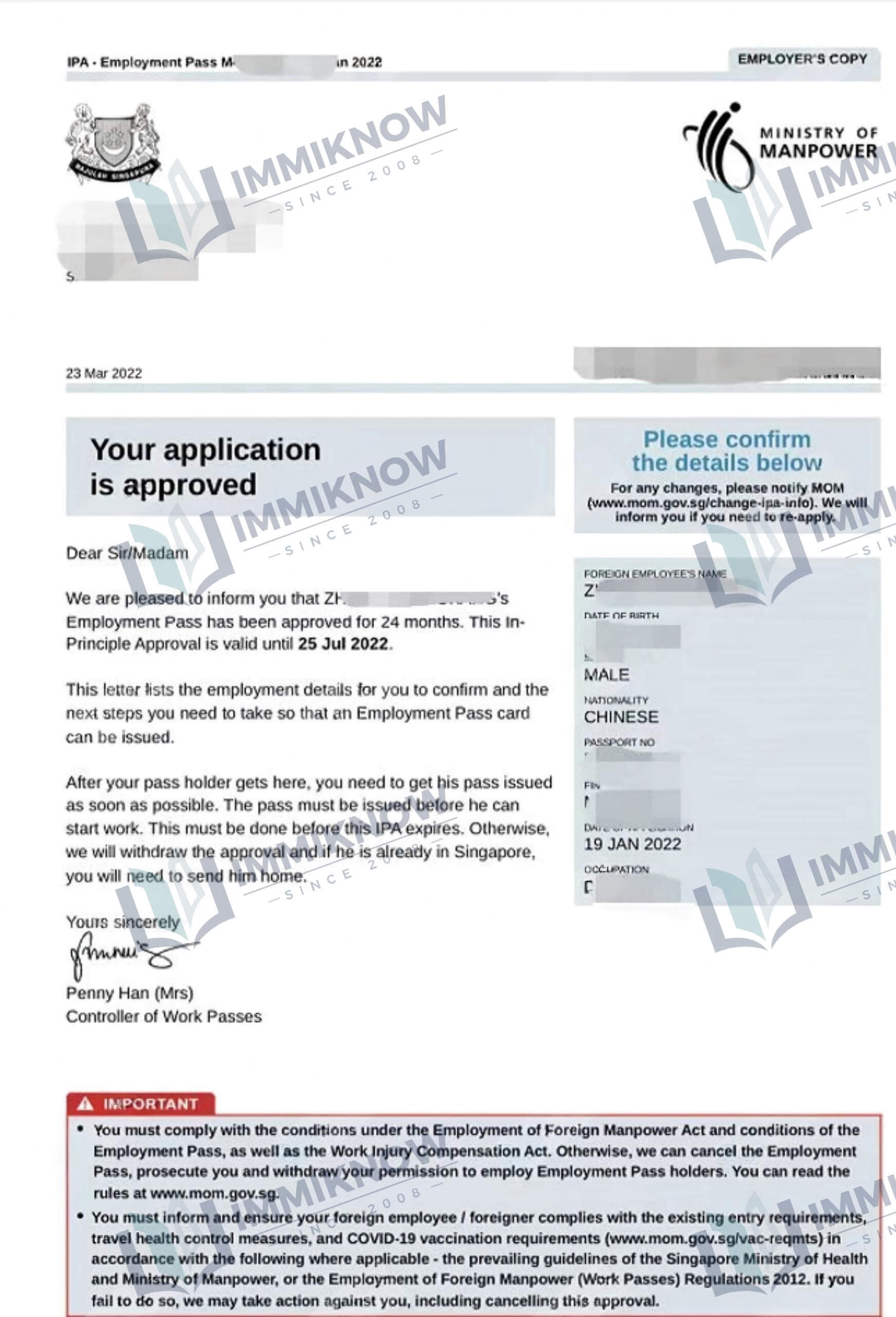 Approval Letter - Mr. A