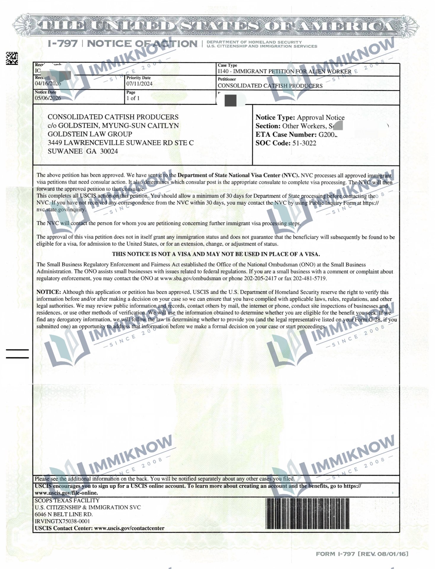 I-140 Approval Notice - Mr. T