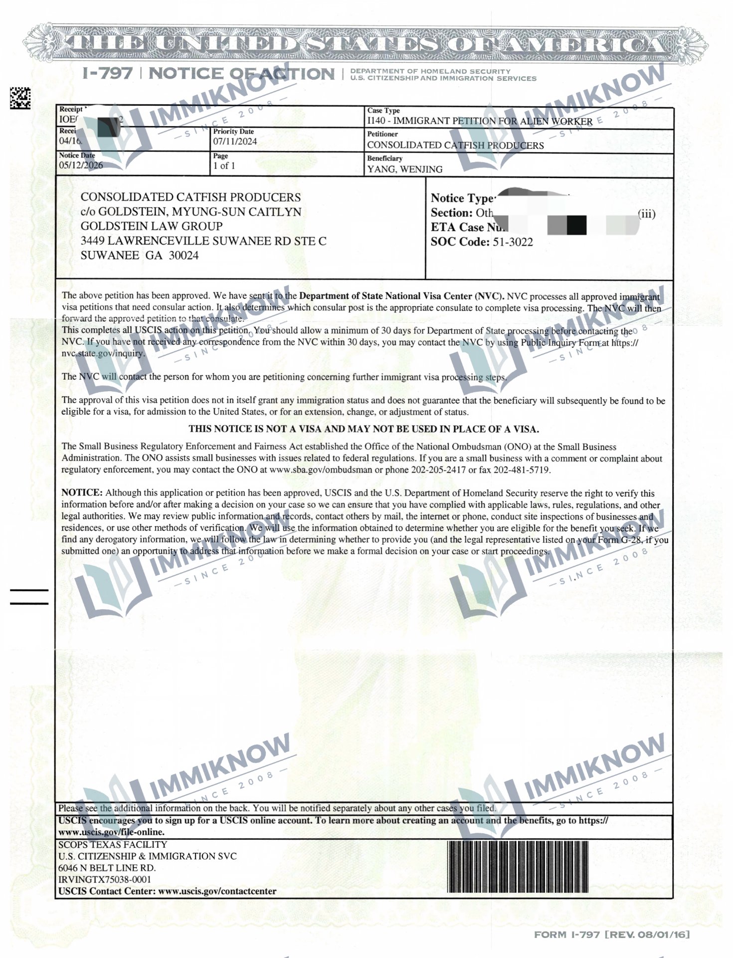 I-140 Approval Notice - Mr. C